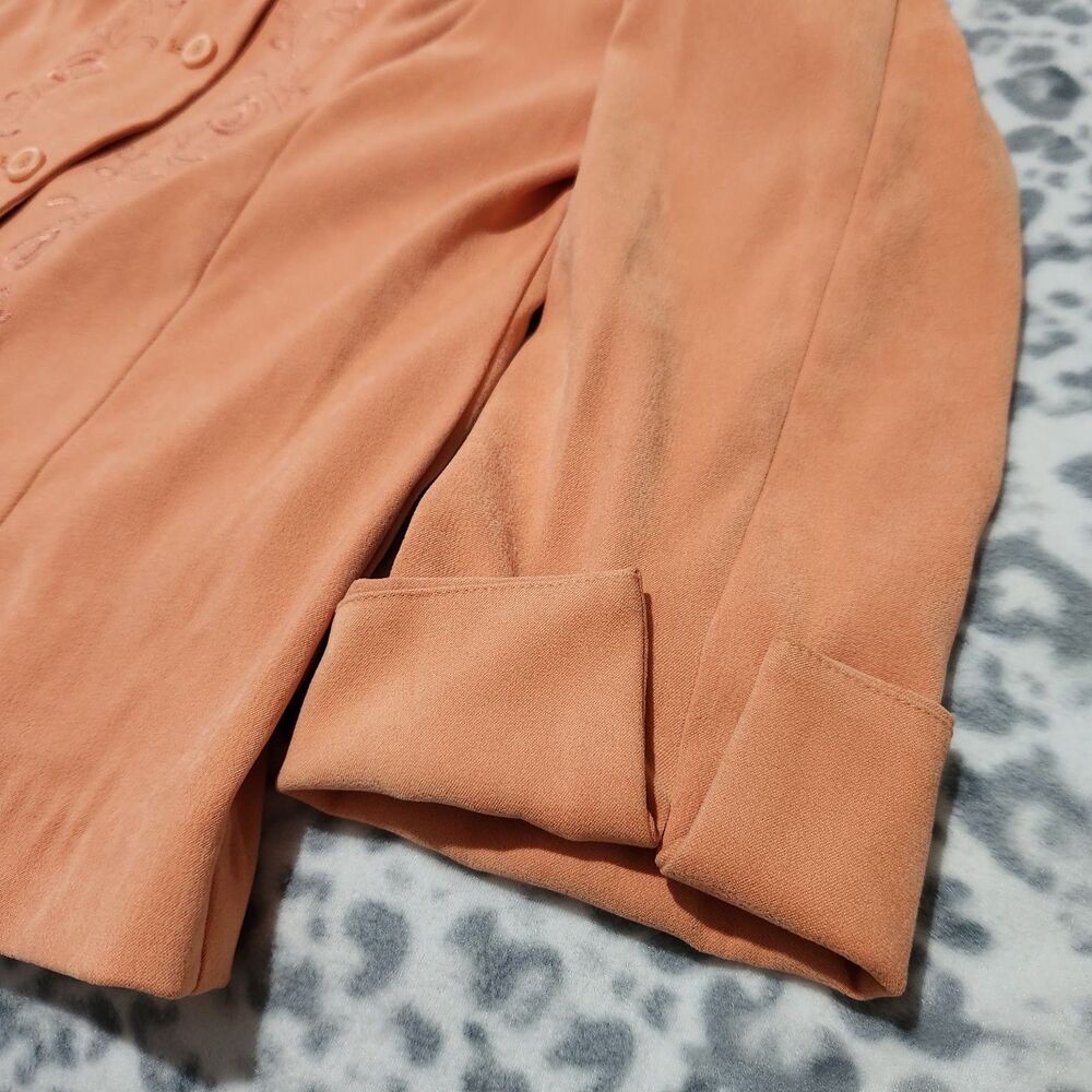 Norton Mcnaughton top Shacket size 14 Orange (Salmon) Floral Embroidered - Picture 6 of 11